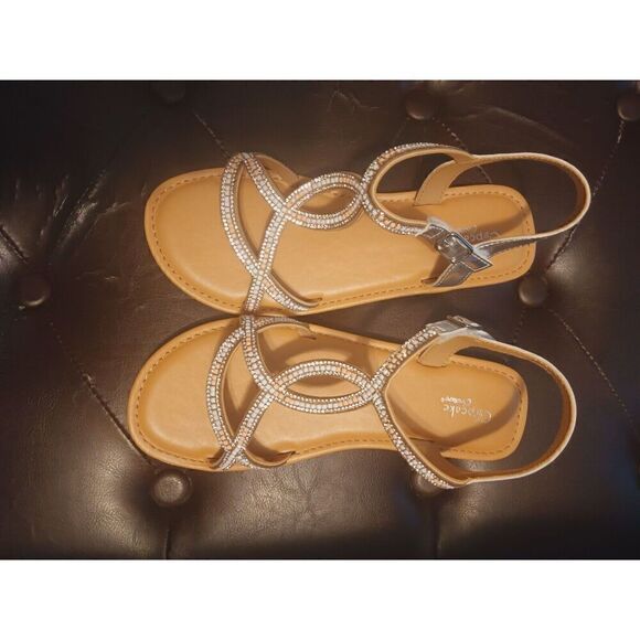 Cupcake Couture Silver Bling Alice Braided Strap Sandals . SZ 3M - Picture 4 of 6